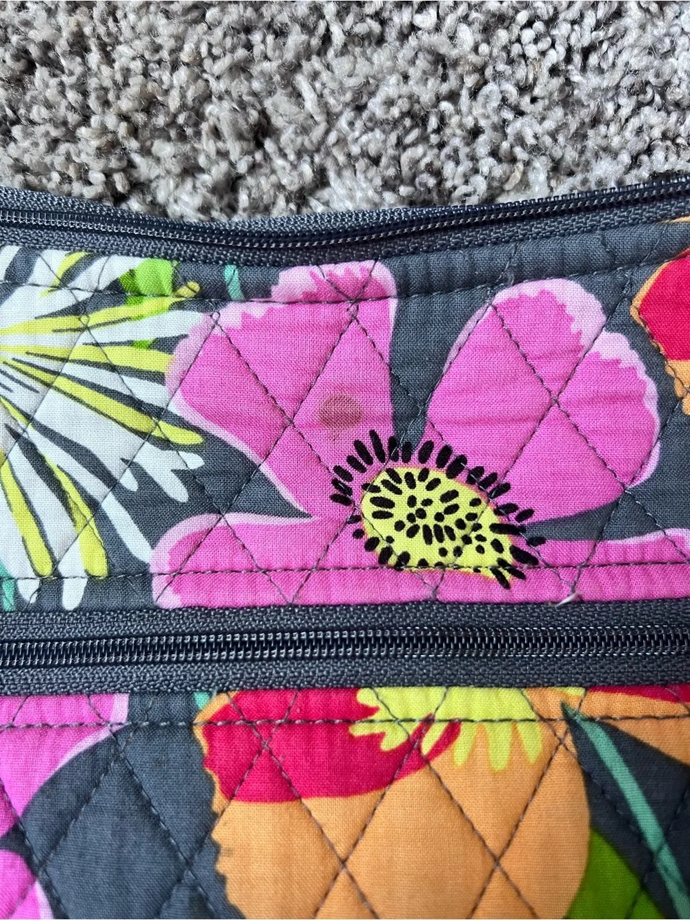 Vera Bradley Quilted Floral Crossbody in Pink, Yellow, Green, Teal